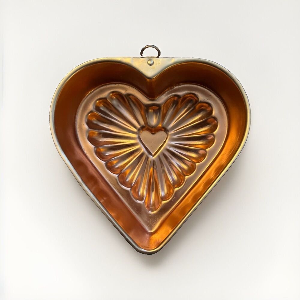 Vintage Copper Wall Hanging Heart Jello Mold